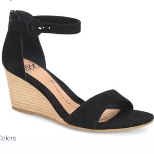 Sofft Marla Sandals Womens Ankle Strap Wedge Black Suede Sandal Sz 11 NEW
